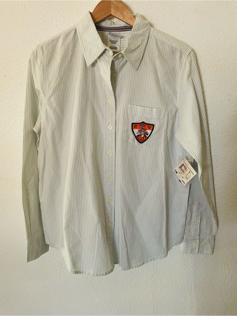 Disney Vintage Ivy League Cotton Striped Button-Down Shirt Tigger NWT
